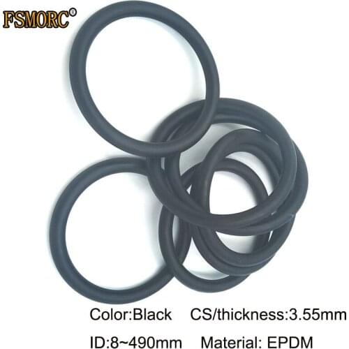 ID5~490mm*3.55mm Thickness/CS Black EPDM O Rings Acid And Alkali Resistance Water Resistance And Friction Resistance O-Ring