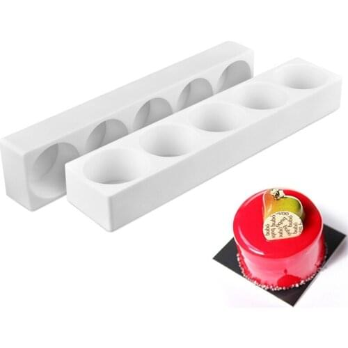 5 Cavity Cylindrical Silicone Mousse Mold Soap Molds DIY Handmade Craft Silicone Mold Cake Baking Accessories Moldes De Silicona