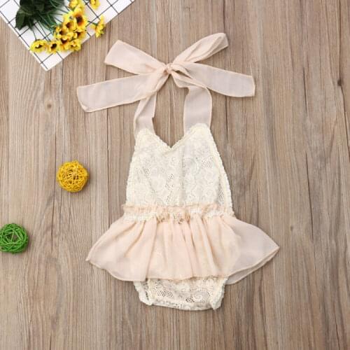 New 3-24M Baby Girl V-neck Lace Romper Toddler Bodysuit Jumpsuit Newborn Playsuit Infant Outfits Kids Sunsuit Baby Clothes