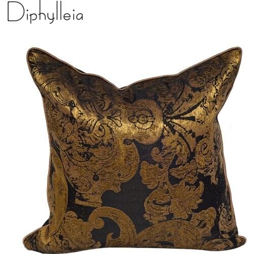 Diphylleia Italian Style Cushion Cover Luxurious Gold Abstract Geometry Pattern Jacquard Throw Pillow Case Luxe Feel Coussins