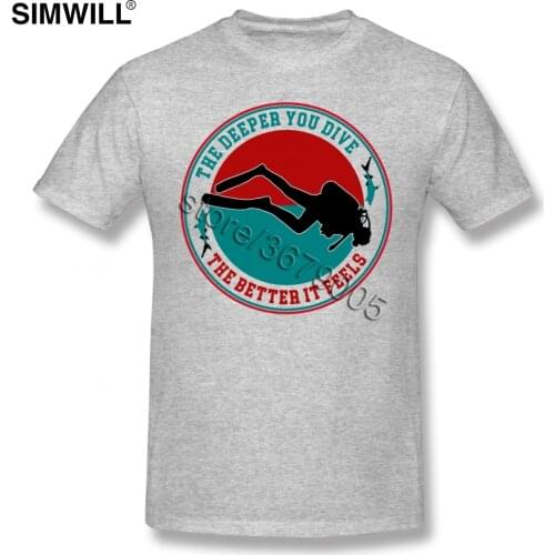 Handsome Men Scuba Drive T Shirt Custom Print Eco Cotton Short Sleeve Tees Shirts Sport Diver Crew Neck Clothing Gift Idea
