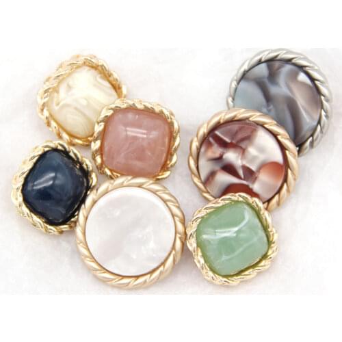 Round Flower Gold Metal Buttons For Clothing Women Sweater Decorative Coat Buttons High Quality Sewing Accessories Wholesale