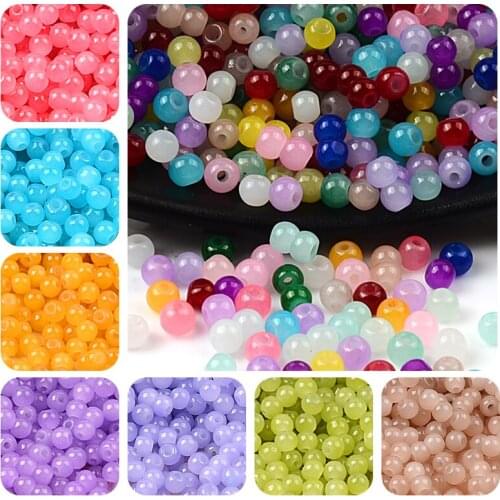 Fashion 200pcs/lot 4mm Natural Stone Glass Beads DIY Bracelet Necklace For Jewelry Making Accessories