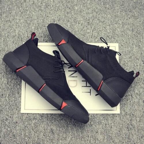 2020 Lace-Up Mens Leather Casual Black Shoes Fashion Breathable Fashion Flats Big Plus Size Men Designer Sneakers High Quality