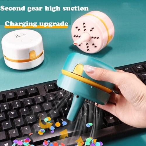USB desktop vacuum cleaner Mini cute handheld wireless rubber chip keyboard cleaner is a good helper for office, study and home