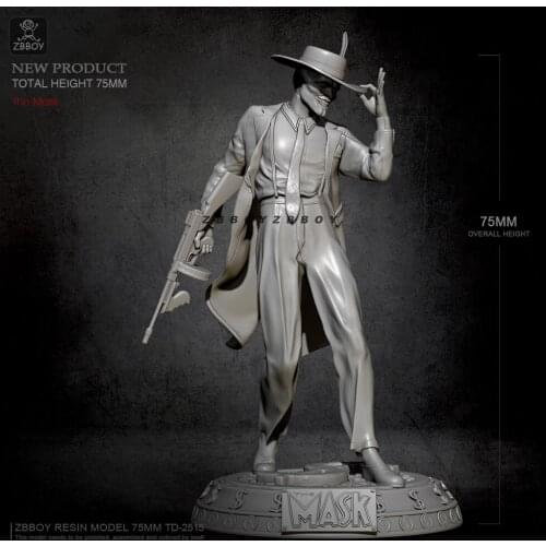 H75mm Unpainted GK Resin Figure 1/24 Scale Model Kit Resin Colorless Self-Assembled Toy No.017