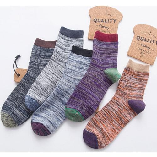 Socks male winter knee-high autumn and winter 100% cotton anti-odor mens socks yarn socks stockings gift box set