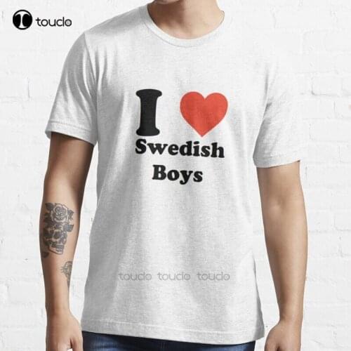 New I Love (Heart) Swedish Boys Sweden Funny T-Shirt Cotton Men Tee Shirt