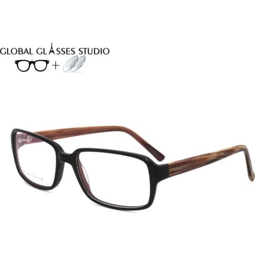 Men Women Acetate Glasses Frame Eyewear Eyeglasses Reading Myopia Prescription Lens 1.56 Index MOD.DS-8116