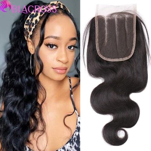 4x4 Lace Closure Body Wave Human Hair Closure Brazilian Remy Hair Body Wave Closures Only Free / Three / Middle Part