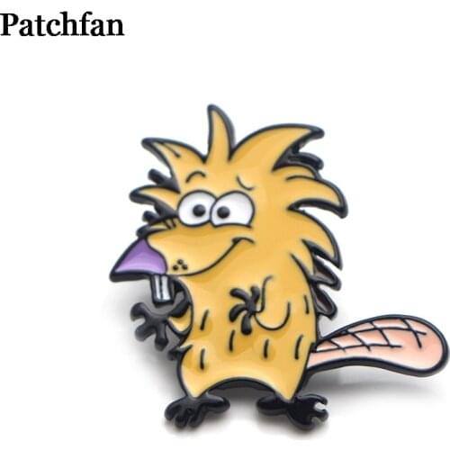 Patchfan The Beaver Zinc alloy tie pins badges para shirt bag clothes cap backpack shoes brooches badges decorations A2041