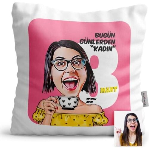 Personalized Custom Women Day Theme Cartoon Satin Pillow-3