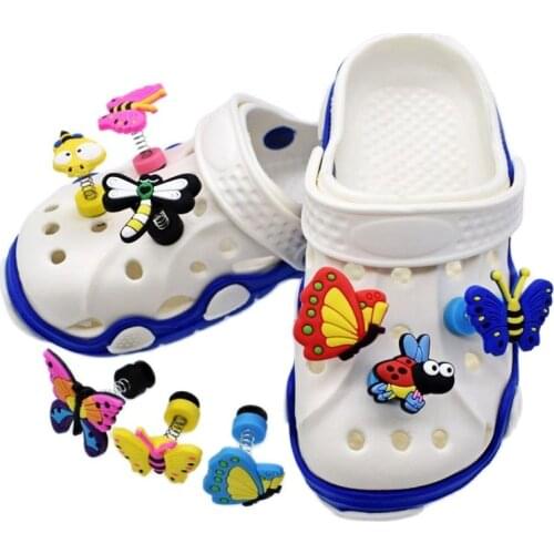 1 Pcs Shoe Charms Accessories Creative Cartoon Spring Shoe Decorations PVC Croc jibz Buckle for Kids Adult Bracelets Wristbands