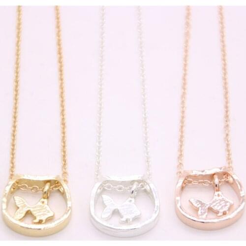 Hot fish and fish tank pendant necklace Child interest fish tank pendant necklace designed for women and