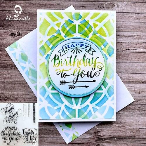 CLEAR STAMPS Die Cut Your Birthday Scrapbooking Card album paper craft rubber roller transparent silicon stamp AlinaCraft