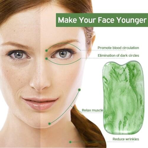 Roller massager For Face Jade Stone Massage Roller Facial Natural Scraper Face lifting Gua Sha Body Back Slimming massage roller