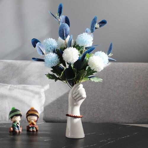 Nordic Hydroponic Vase Flowers Ceramics Vase Modern Home Office Decor of Creative Floral Composition Room Ornament NJ71415
