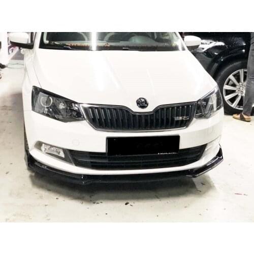 Skoda Fabia 2016 and After, Piano Black Lip Splitter Auto Car Styling Accessory Ornament 3 Piece