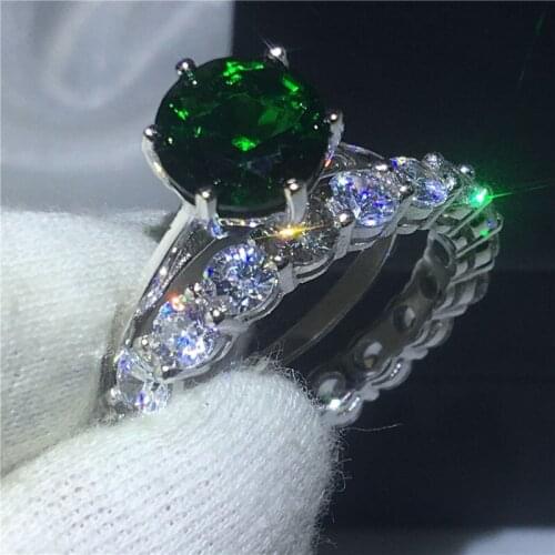 Infinity Jewelry 100% Real Silver color ring set Circle AAAAA Zircon Birthstone Engagement wedding band rings for women