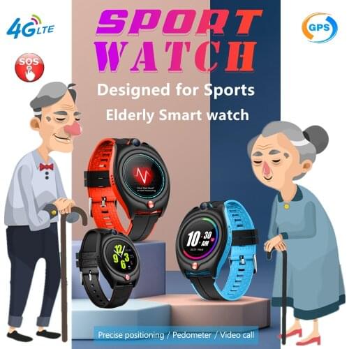 S9P 4G Elderly Smart Watch Fall Reminder Heart Rate GPS WIFI Positioning Track Watch Voice Chat SOS Video Call Alarm Clock