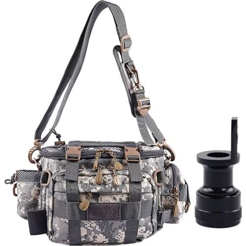 Fishing Bag Waterproof Outdoor Single Shoulder Fishing Waist Pack Bag with Foldable Bike Pedal Quick Release Buckle