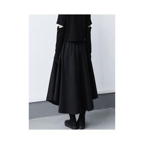 Dark minority design feeling full skirt pocket waist show thin half-length skirt woman