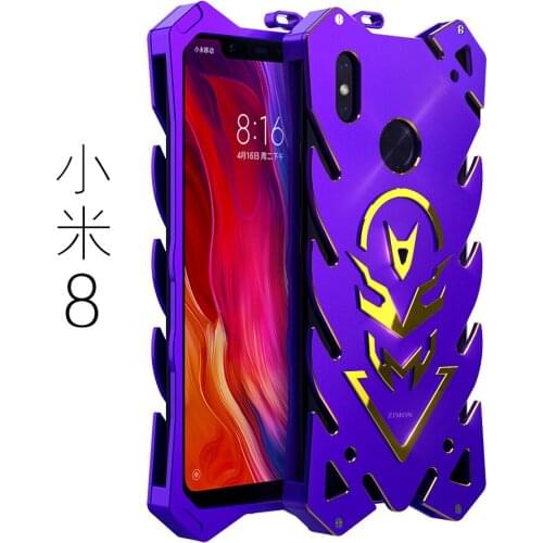 Zimon Punk Aluminum Bumper Metal Shockproof Armor Defender Case Cover For Xiaomi 8 Mi 8 SE