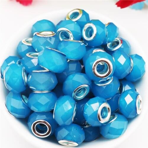 10 Pcs Wholesale Lot Bulk Large Hole European Beads Charms Fit Pandora Bracelet Women DIY Key Chain Cord for Jewelry Making Gift