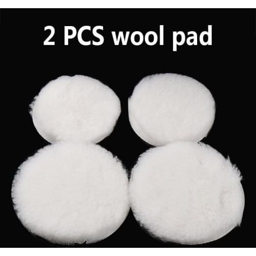 2Pcs 4 Sizes 3/4/5/7 Inch Wool Pads Waxing Polishing Buffing Pad Wheel For Car Auto Polisher Polishing Pads