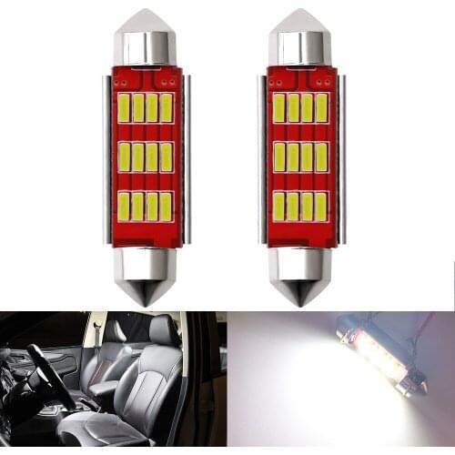 2pcs 4014 Chips Canbus C5W C10W Led Bulb 31mm 36mm 39mm 41mm Car Festoon Light Interior Dome Reading Lights 6000K Pure White
