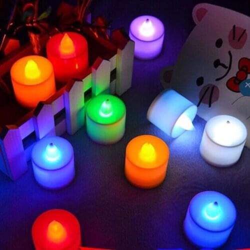 24pcs Flickering Flicker Flameless 7 Change Color LED Tealight Tea Candles Light Battery Operated for Wedding Birthday Party