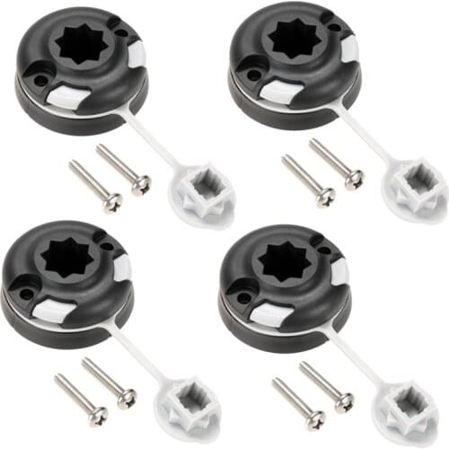 4PC Canoe Kayak Mount Base Inflatable Boat Sea Fishing Rod Holder Mount Base Tackle Fishing Kit Kayak Accessory