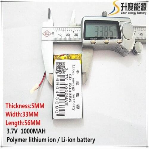 5pcs [SD] 3.7V,1000mAH,[503356] Polymer lithium ion / Li-ion battery for TOY,POWER BANK,GPS,mp3,mp4,cell phone,speaker