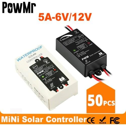 50 PCS Y-SOLAR Mini 5A Solar Charge and Discharge Controller 6V 12V Waterproof Street Light Solar Regulator LED for Wholesales