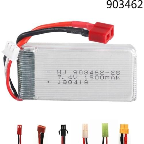 Lipo battery for WLtoys V913 L959 L969 L979 L202 K959 TY923 HJ816 HJ817 RC cars model 7.4V 1500mah 903462-2S Battery