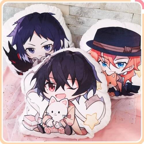 Anime Bungo Stray Dogs Nakahara Chuuya Nakajima Atsushi Cute Plush Doll Stuffed Throw Pillow Cartoon Cushion Toys Xmas Gifts