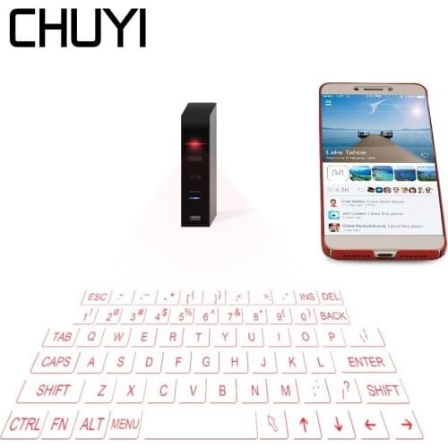 Mini Wireless Keyboard Bluetooth Laser Virtual Keyboard Rechargeable Keypad With Mouse Function For Smartphone Ipad Tablet PC