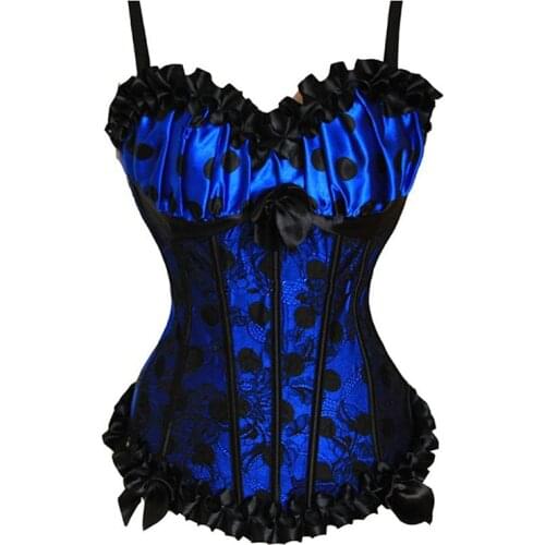 Cheap sale Sexy lovely pink adult lace vorset fancy bowknot party corset with dot