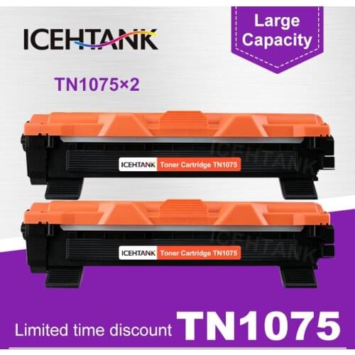 ICEHTANK 2 pcs TN1075 toner cartridge compatible for Brother TN1030 TN1050 TN1060 TN1070 HL-1110 1210 MFC-1810 DCP-1510 1610W