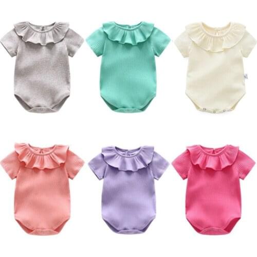 Newborn Baby Rompers 0-2Years 2021 Spring Summer Candy Ruffles Jumpsuit New born Infant Baby Girl Clothes Outfits