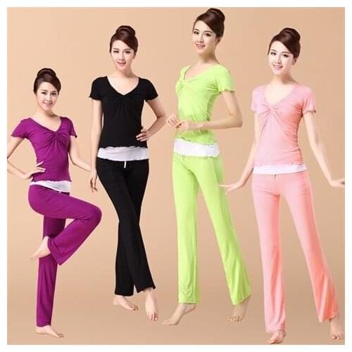 Two Piece Set Women Yoga Yoga Female Fashion Yoga Short Sleeve Spring Summer Conjuntos De Mujer Ensemble Femme