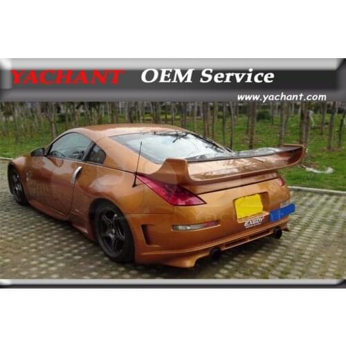 Full Fiber Glass Rear Spoiler Blade with Base Fit For 2002-2008 350Z Z33 VS3 Style FRP Trunk Spoiler Blade with FRP Base