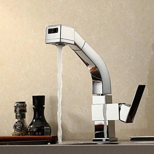 Yiyu brand chrome copper kitchen pot cold and hot water tap pull pot tap