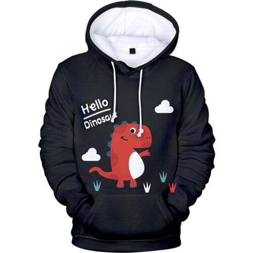 Hello Dinosaur Cartoon Cute 3d Hoodies Pullover Sport Hip Hop Style Men Women Hoodie Tops Long Sleeve Boy Girl Hooded Sweatshirt