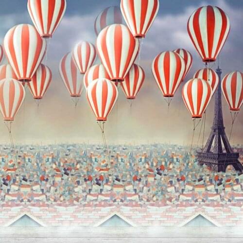 MEHOFOTO Vinyl Photography Background Vintage Building Hot Balloon Computer Printed Children Backdrops for Photo Studio CM-6622