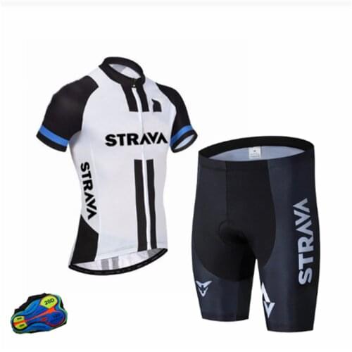 MTB Sportwear STRAVA Pro Team Cycling Jersey Sets Mens Bicycle Clothing Skinsuit Bib Shorts Sleeve Summer Breathable Bike Outfit