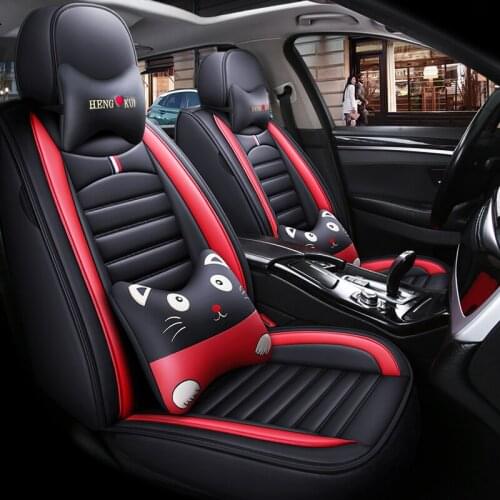 Cartoon Leather Car Seat Cover for NISSAN Armada Altima Dualis Juke Frontier Fuga Leaf March Note Sylphy G11 Auto Accessories