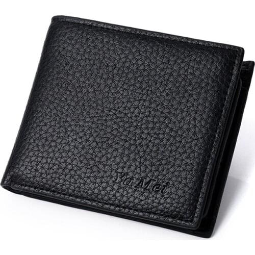 Mens Purse Leather Mens Wallet Short Wallet Business Horizontal Multifunctional Wallet Card Bag