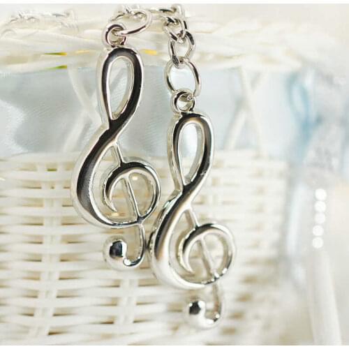 Music Stainless Steel Keychain Key Ring Music Symbol Metal key Chain Creative key Pendant