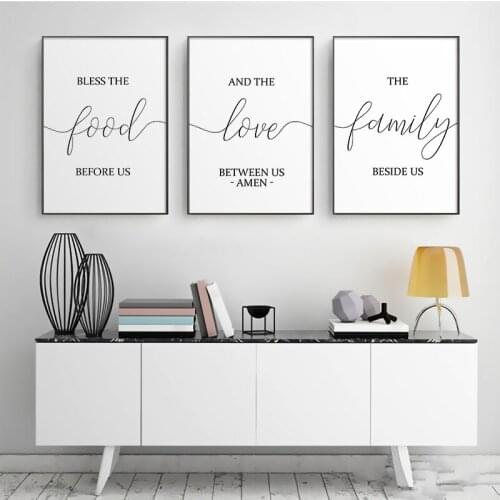Nordic Minimalist Canvas Painting Poster and Prints Black White Bible Verse Wall Art Pictures Dining Room Decor Kitchen Signs